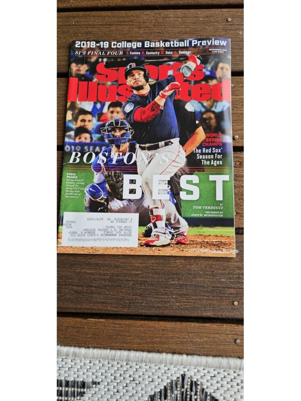 Sports Illustrated Nov 5, 2018 Steve Pearce Boston Red Sox World Series Champs